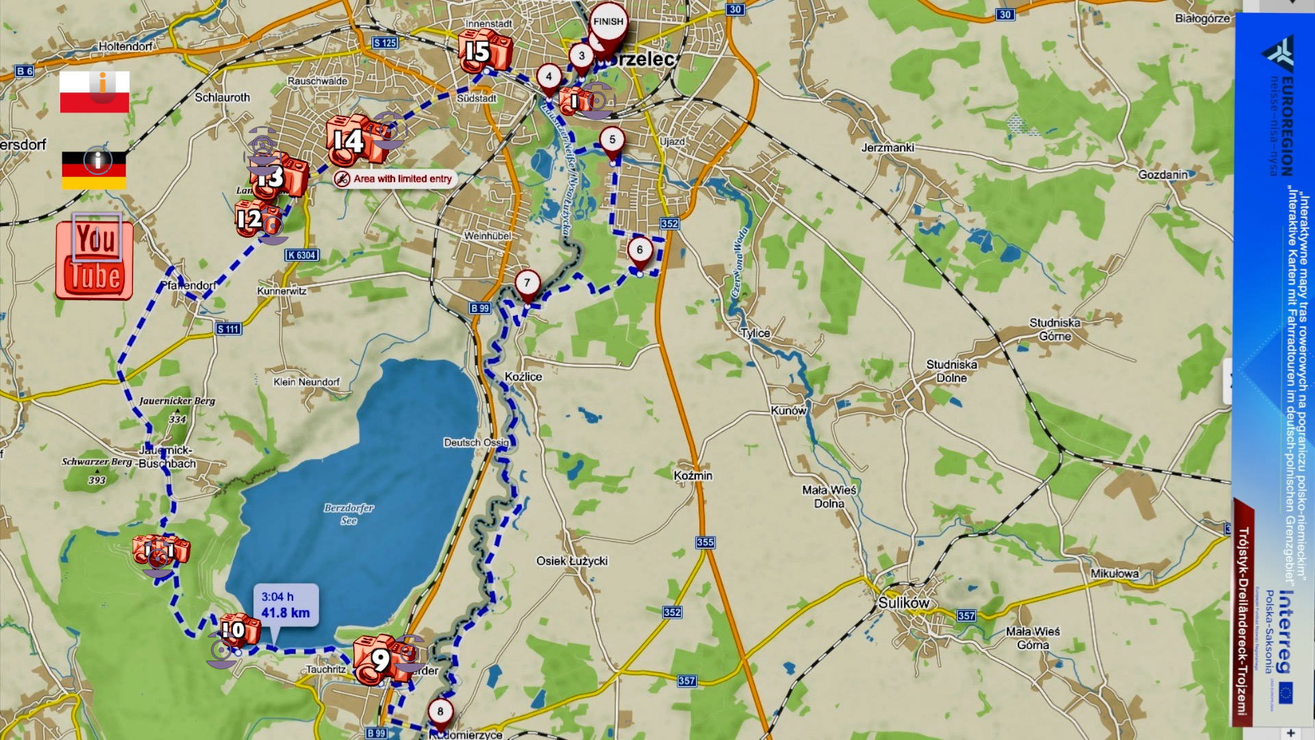 Interaktywne mapy tras rowerowych na pograniczu polsko-niemieckim